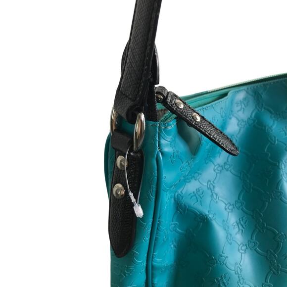 Piero Guidi Every Boy Crossbody Bag Womens Aqua Blue Black 21" Drop - Picture 6 of 9